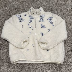 Yitai Suzhou China Fleece Sherpa Embroidered Sweater Women’s Size Large